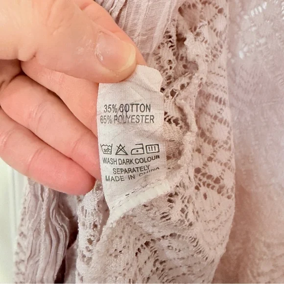 Women’s Cardigan Lace Pink Embroidered Boho Size XXL - Picture 8 of 12